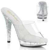 Fabulicious Lip 101Cas Clear Silver Rhinestone Shoes
